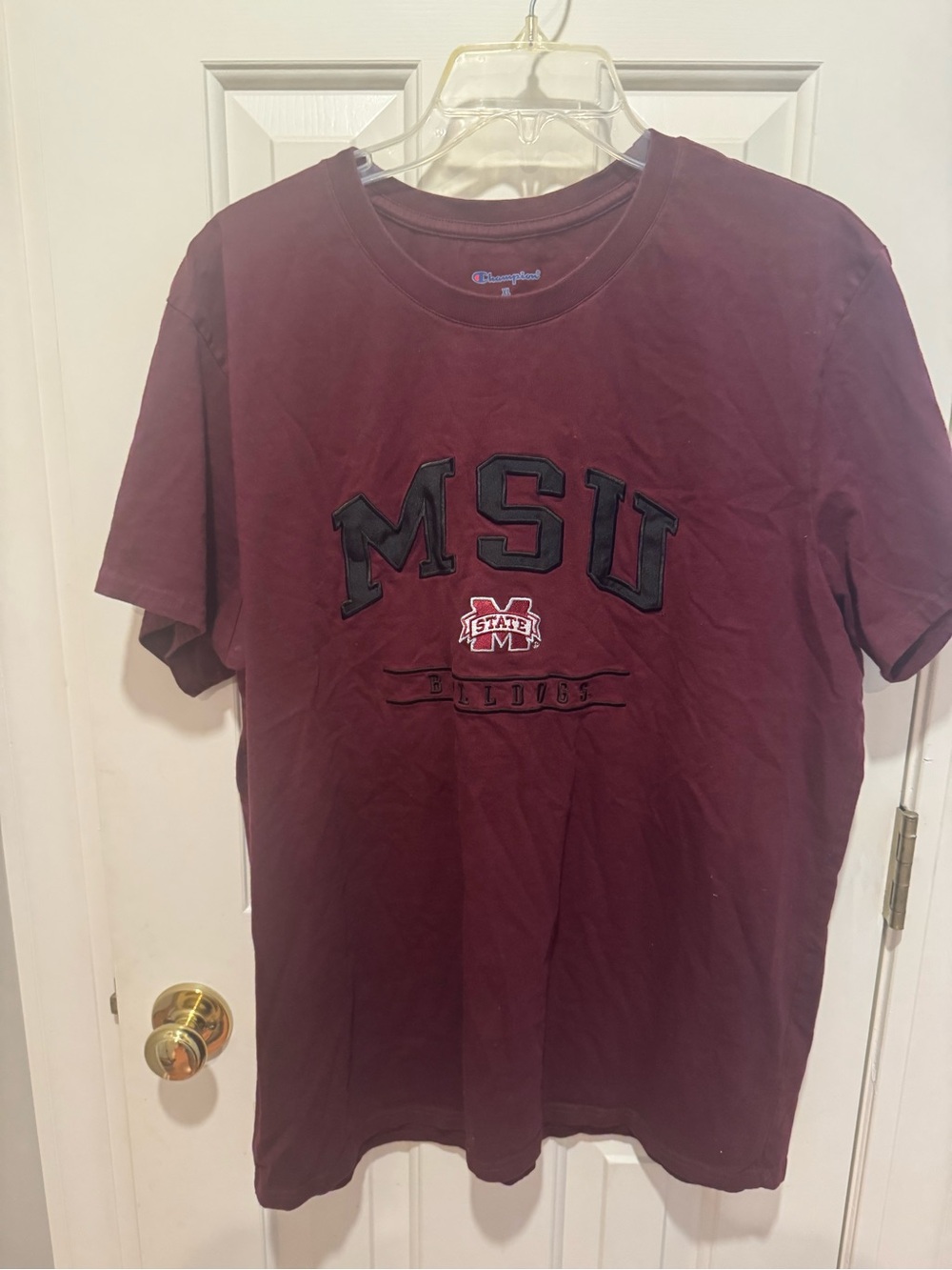 Champion Maroon MSU Bulldogs Short Sleeve Tee